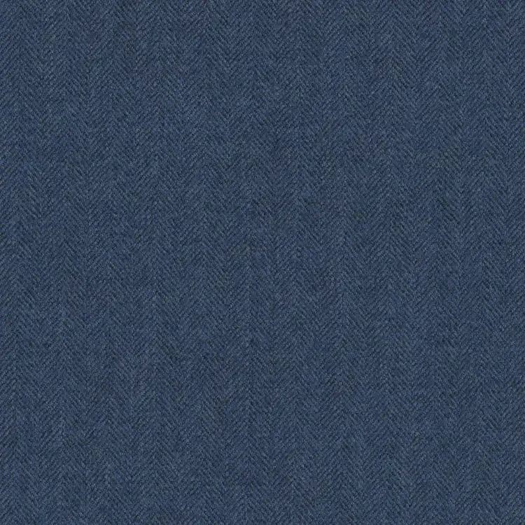Steel Blue Herringbone Tweed Fabric