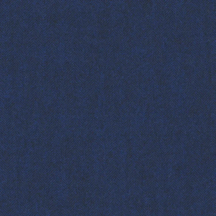 Navy Blue Herringbone Tweed Fabric
