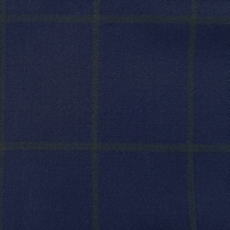 Navy Blue with Green Windowpane