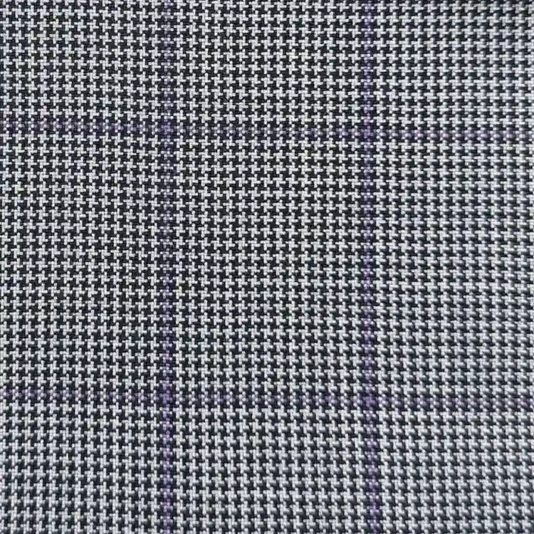 Gray Houndstooth with Purple Windowpane
