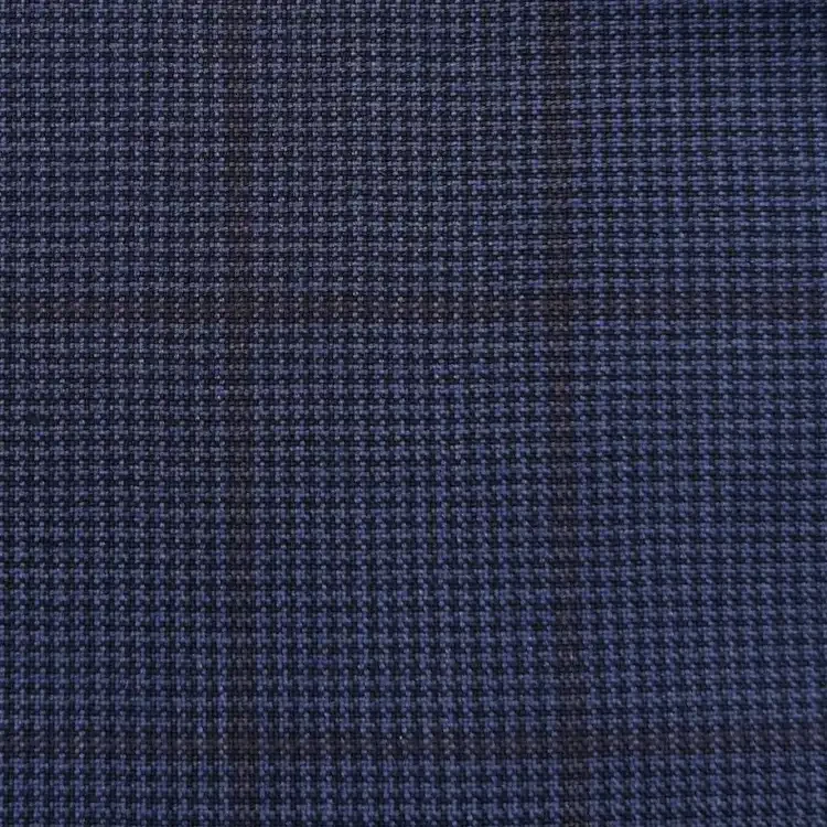 Navy Blue Houndstooth with Dark Purple Windowpane