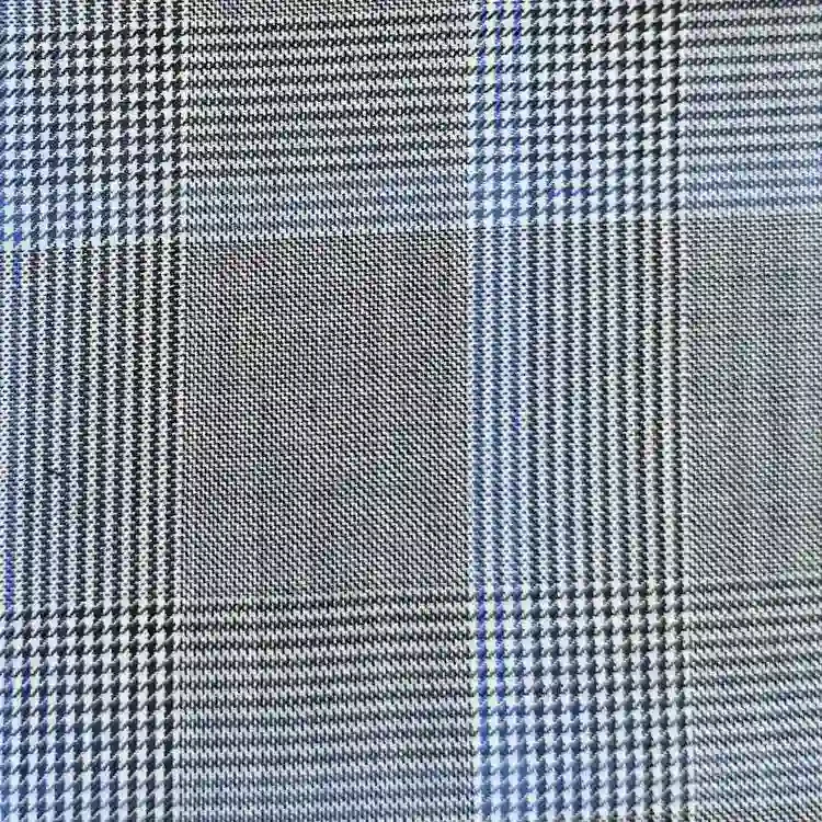 Light Gray with Blue and Back Check