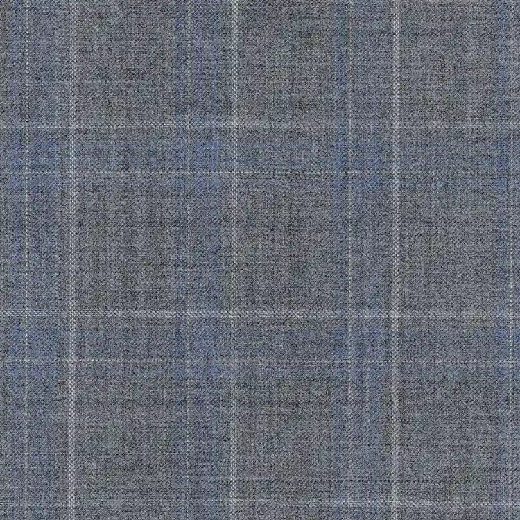 Light Gray with White and Blue Check