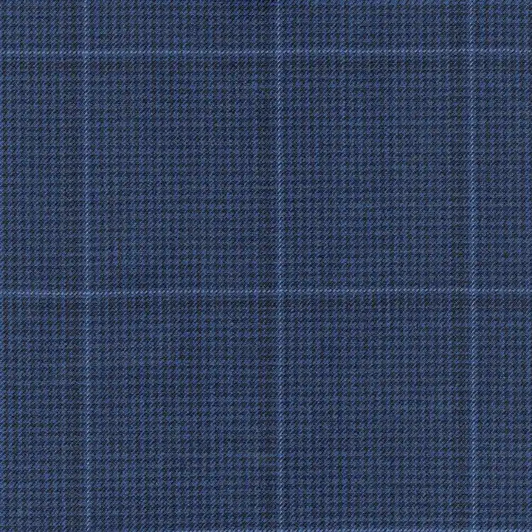 Navy with Black and Light Blue Houndstooth Check