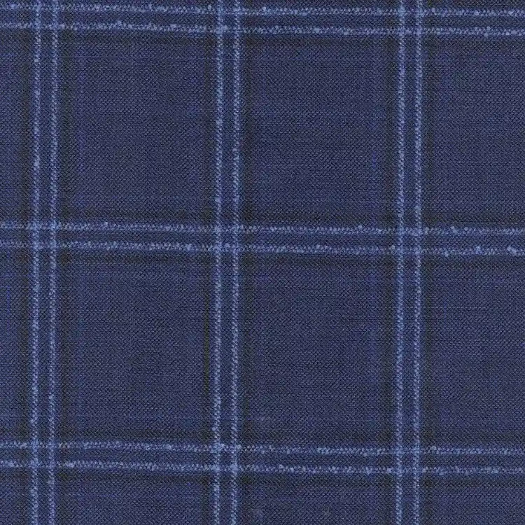 Navy with Black and Light Blue Check