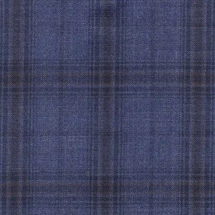 Denim Blue with Navy and Brown Check