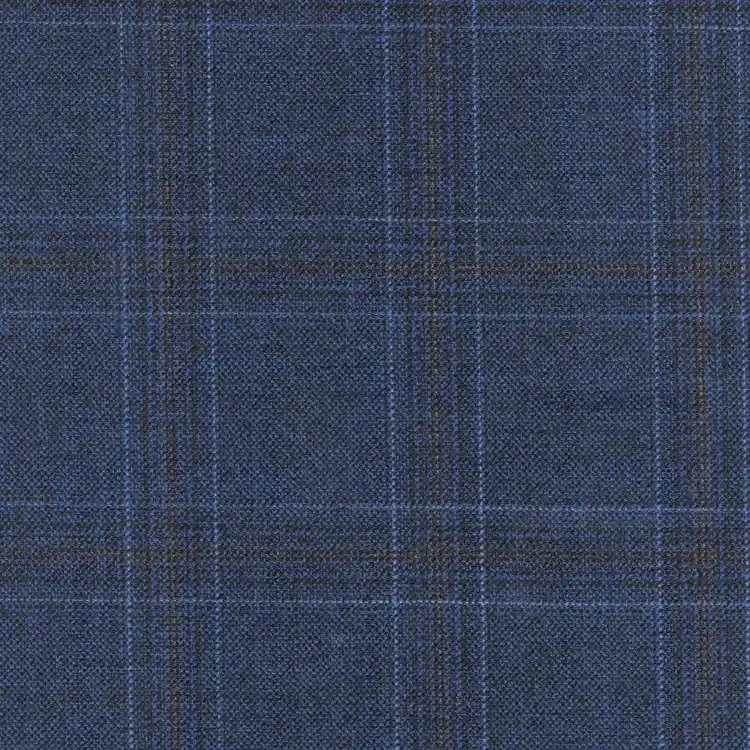 Dark Denim Blue with Brown and Light Blue Check