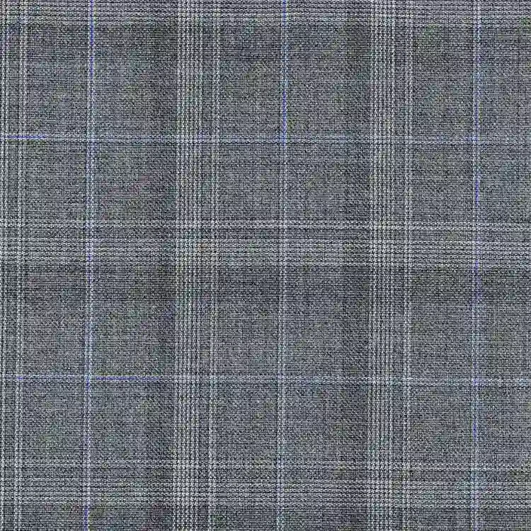 Light Gray with Silver and Blue Check