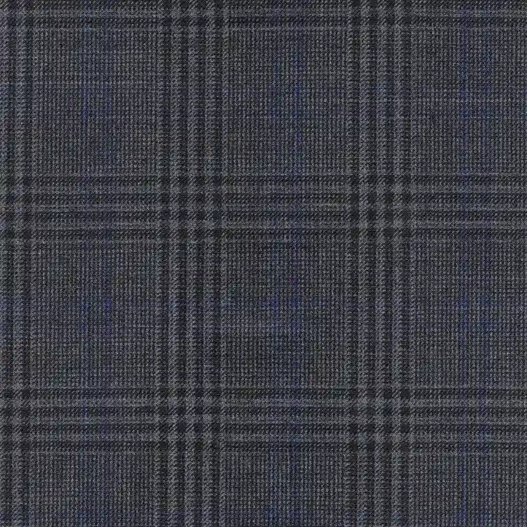 Charcoal Gray with Black and Blue Check