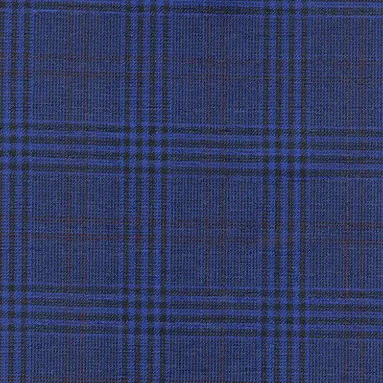 Royal Blue with Black and Burgundy Check