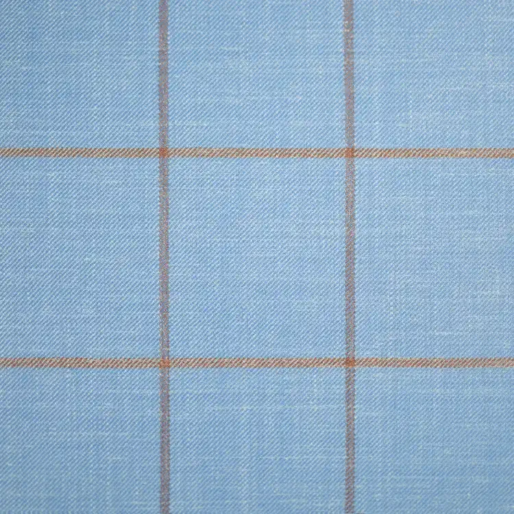 Sky Blue with Burnt Orange Windowpane