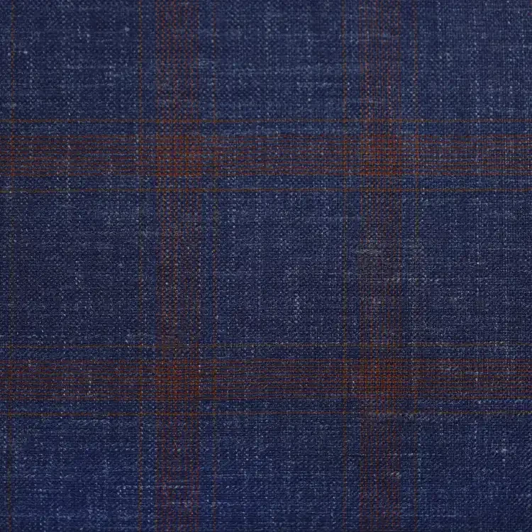Navy with Copper Windowpane