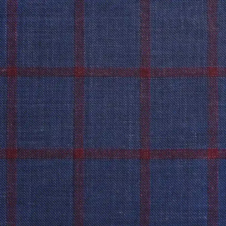 Navy with Maroon Windowpane