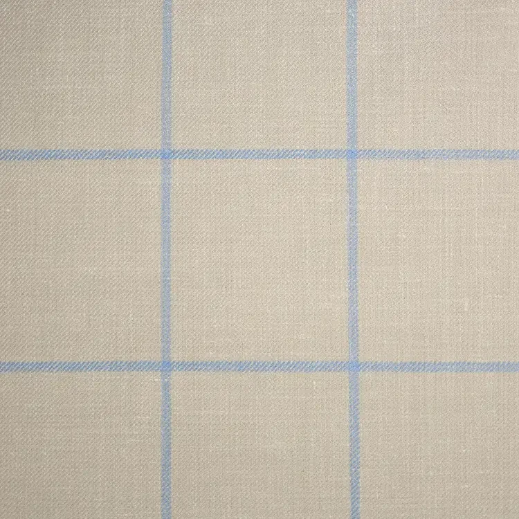 Beige with Sky Blue Windowpane