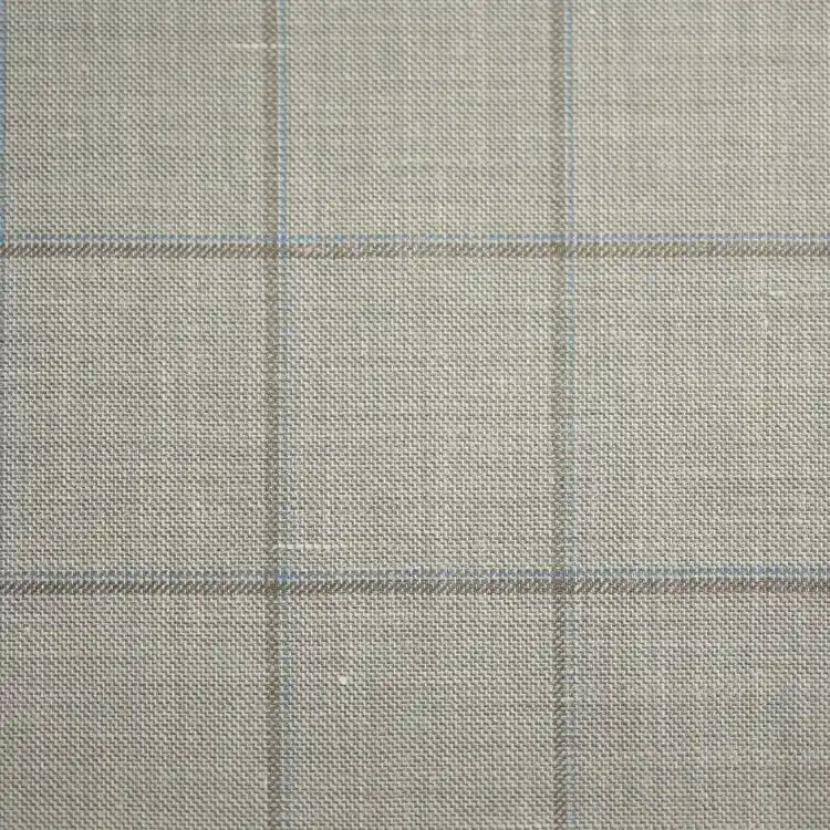 Beige with Brown and Sky Blue Windowpane