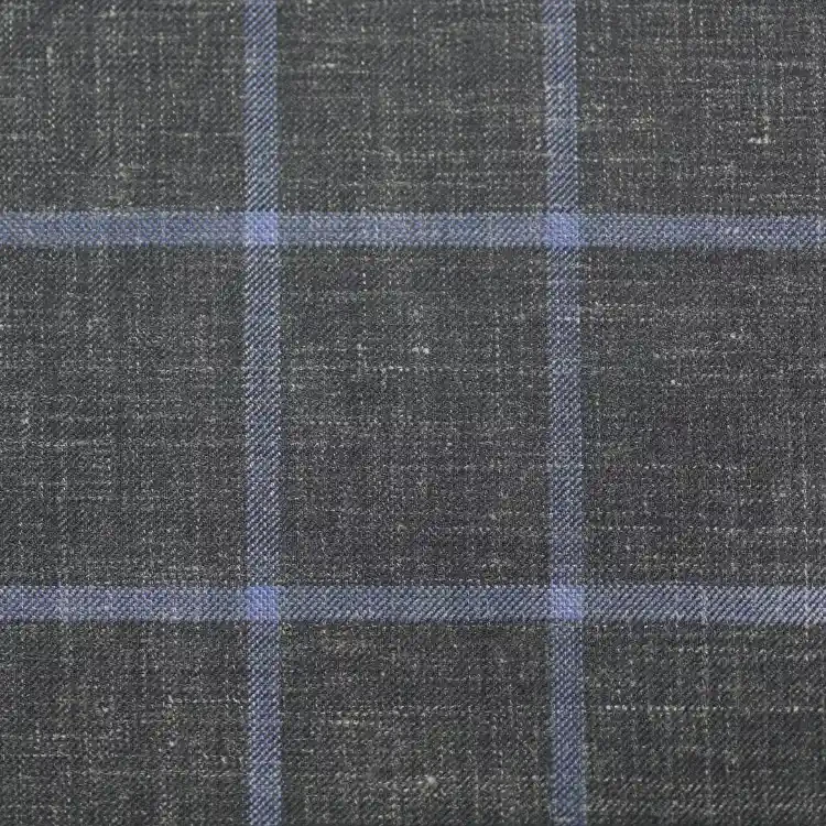 Dark Olive Green with Sky Blue Windowpane