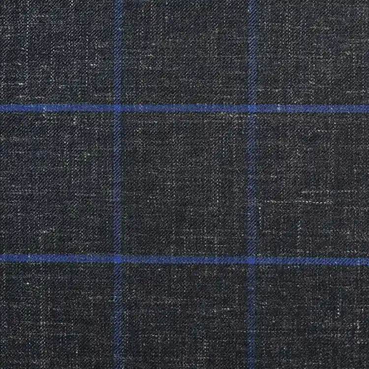 Dark Greyish Blue with Cobalt Blue Windowpane