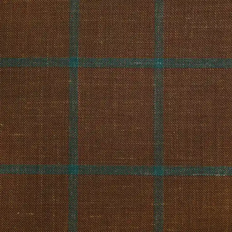 Hazelnut Brown with Teal Green Windowpane