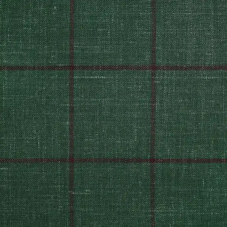 Green with Burgundy Windowpane