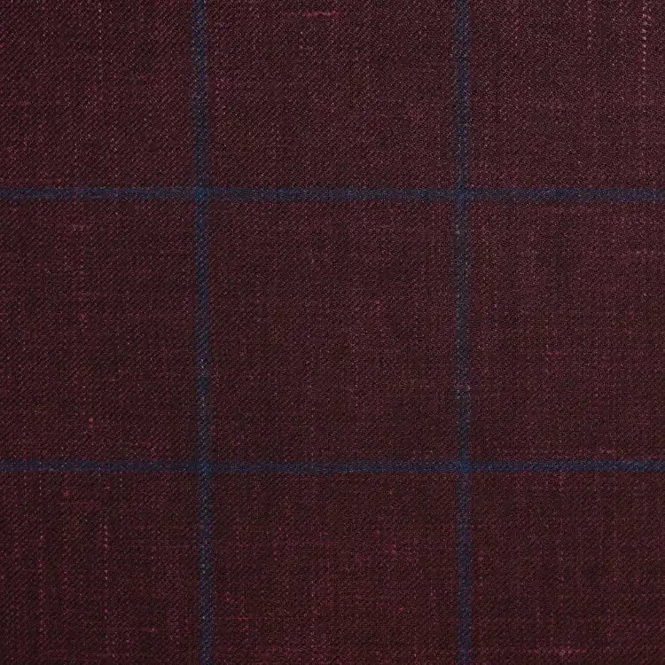Burgundy with Dark Blue Windowpane