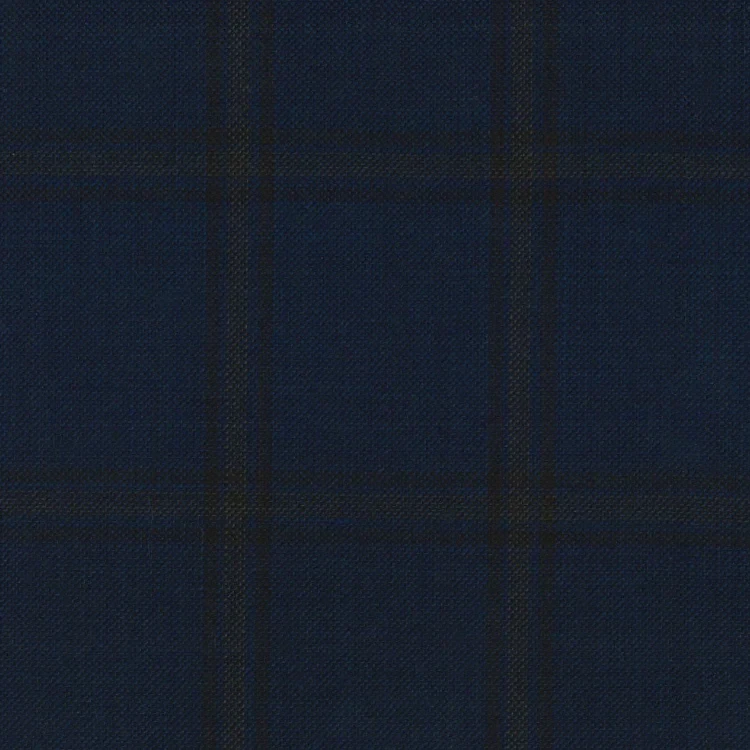 Navy with Brown Check