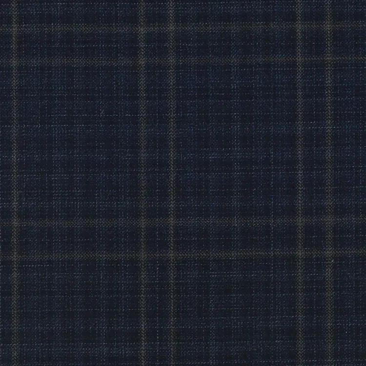 Midnight Blue with Brown Check