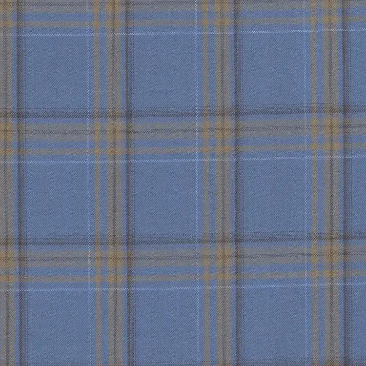 Steel Blue With Mustard Check