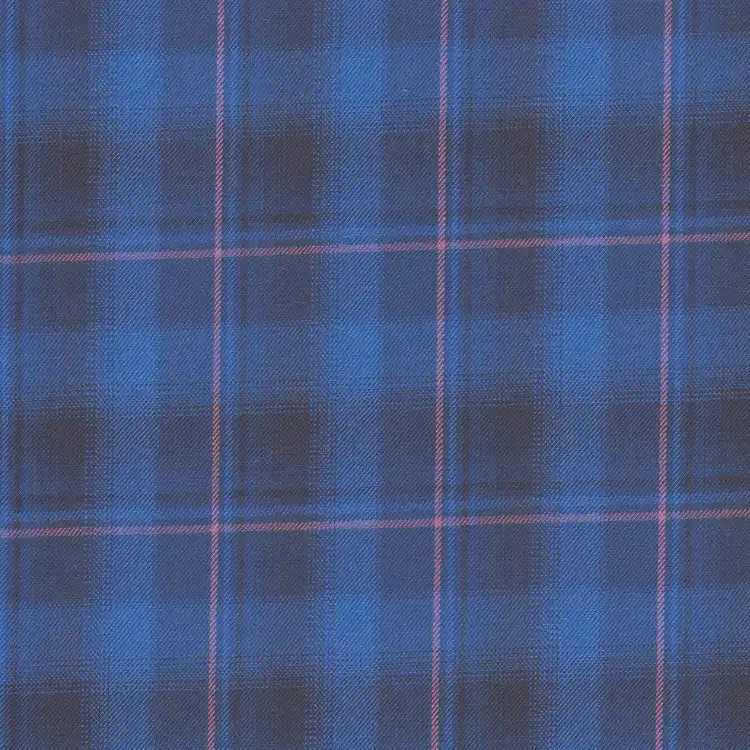 Midnight Blue with Pink and Steel Blue Check