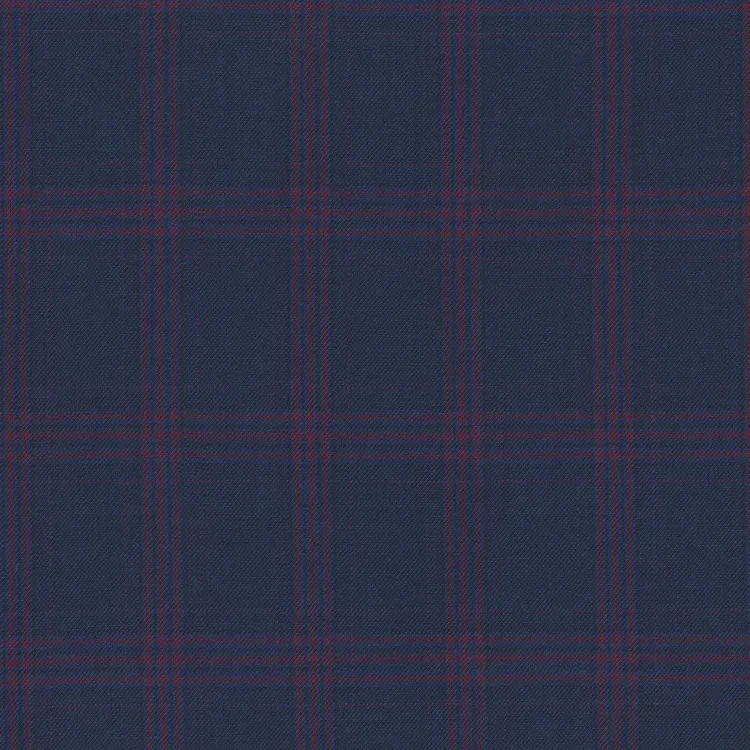 Navy Blue with Red Windowpane