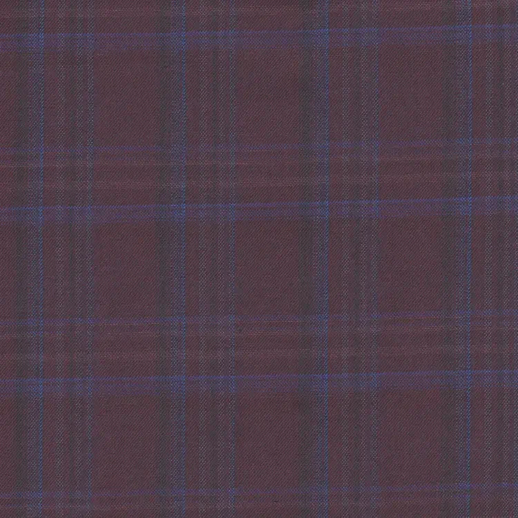 Burgundy with Blue Check