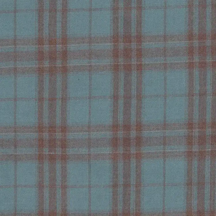 Teal Green with Brown Check