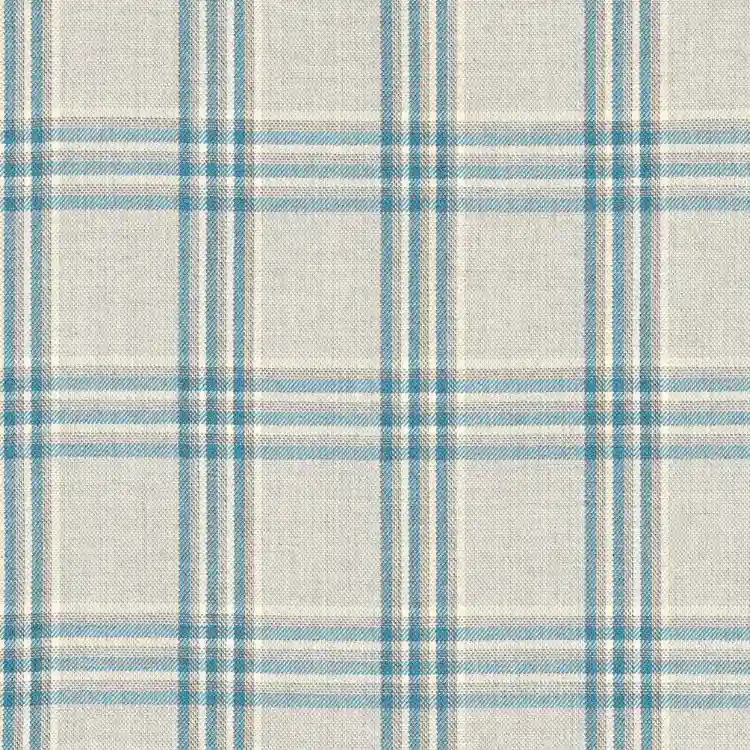 Beige with Teal Windowpane