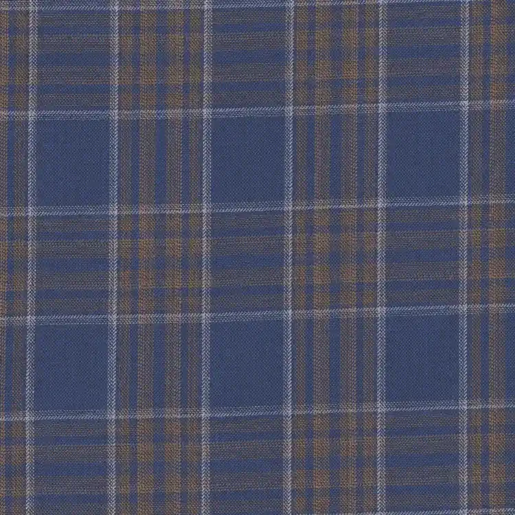 Navy Blue with Brown Check