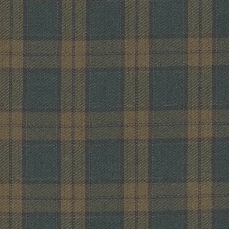 Dark Olive Green with Mustard Check