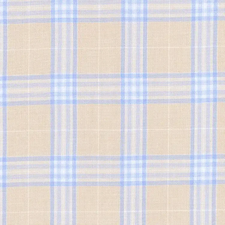 Tan with Sky Blue Check