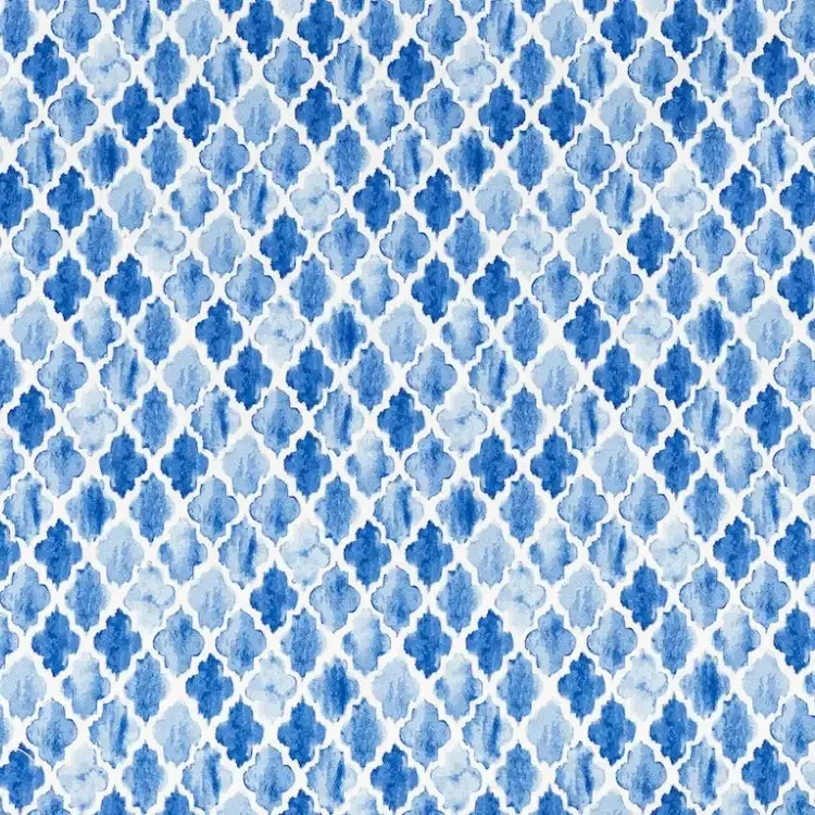 Light Blue and White Morrocan Pattern Print