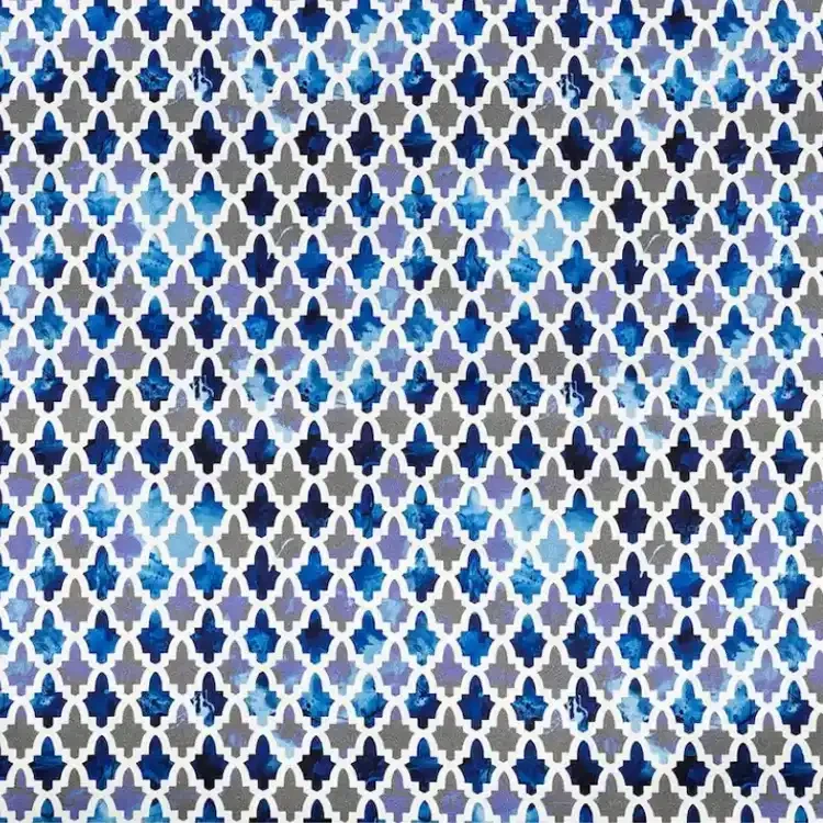Light Blue and Gray Morrocan Pattern Print