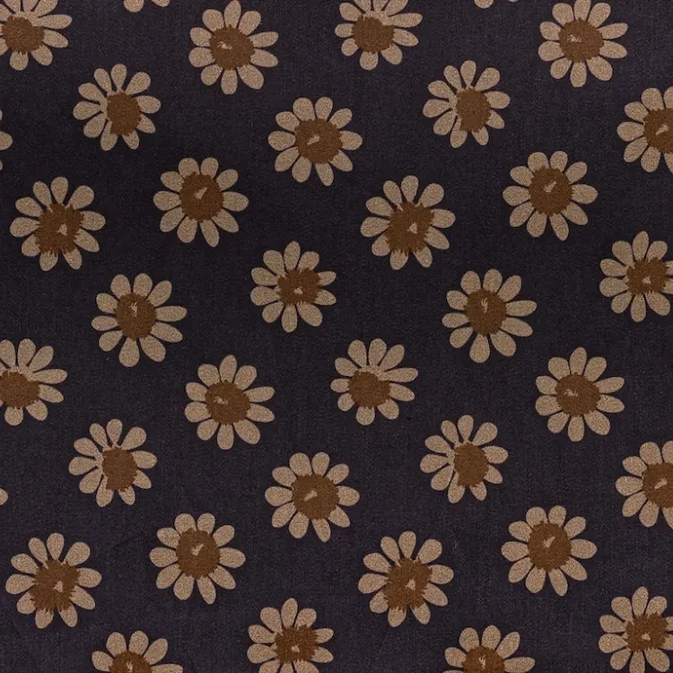 Midnight Blue with Brown Floral Print