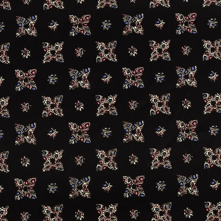 Black with Multicolored Flower Print
