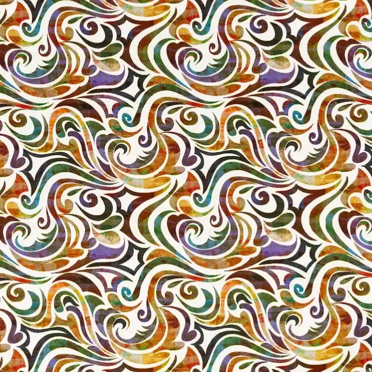 Multicolored Ornamental Pattern Print
