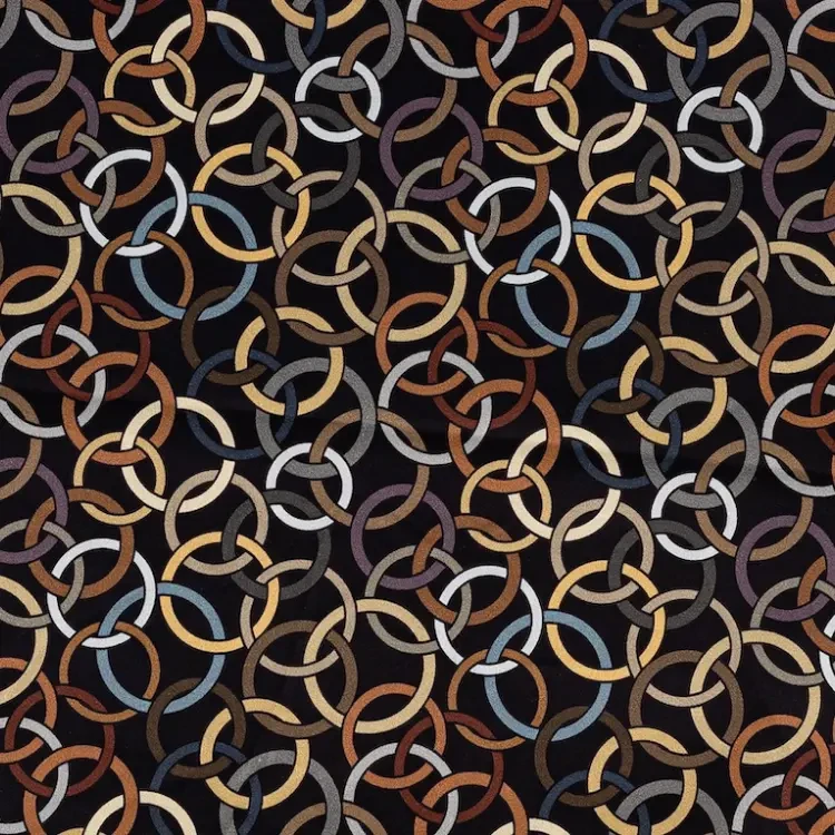Black with Multicolored Rings Print