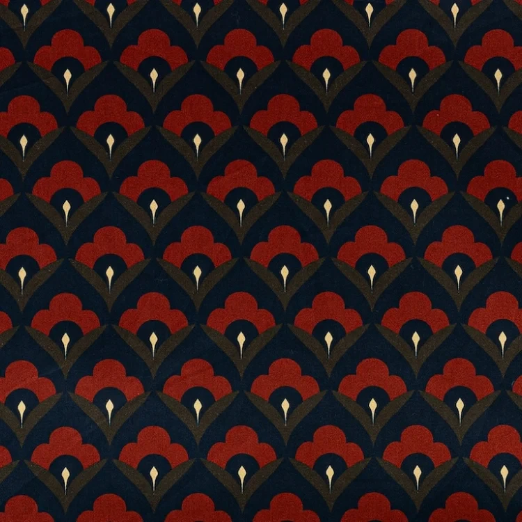 Geometric Red Flower Pattern Print