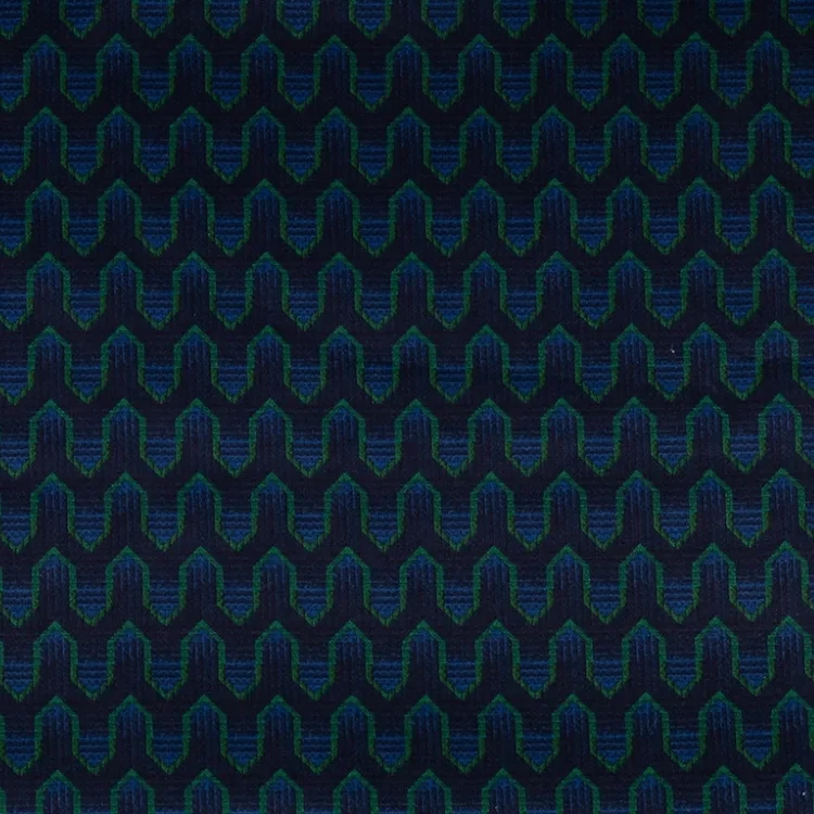 Blue and Green Pointed Arch Pattern Print