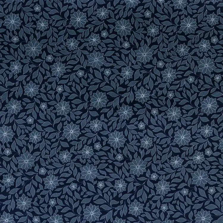 French Navy Blue Floral Print