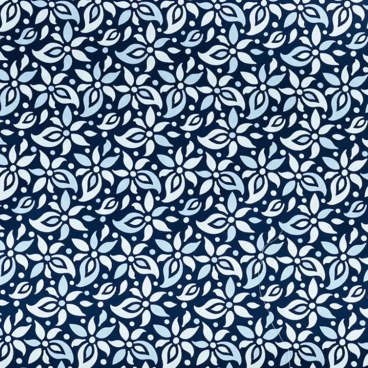 Dark Teal with White Floral Print