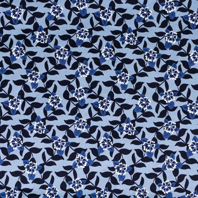 Cornflower and Midnight Floral Print