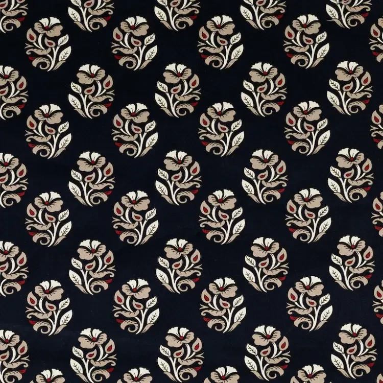 Dark Teal with White Floral Print