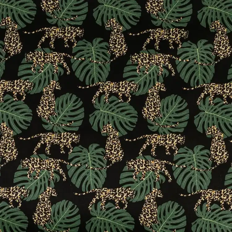 Leopard and Monstera Leaf Print