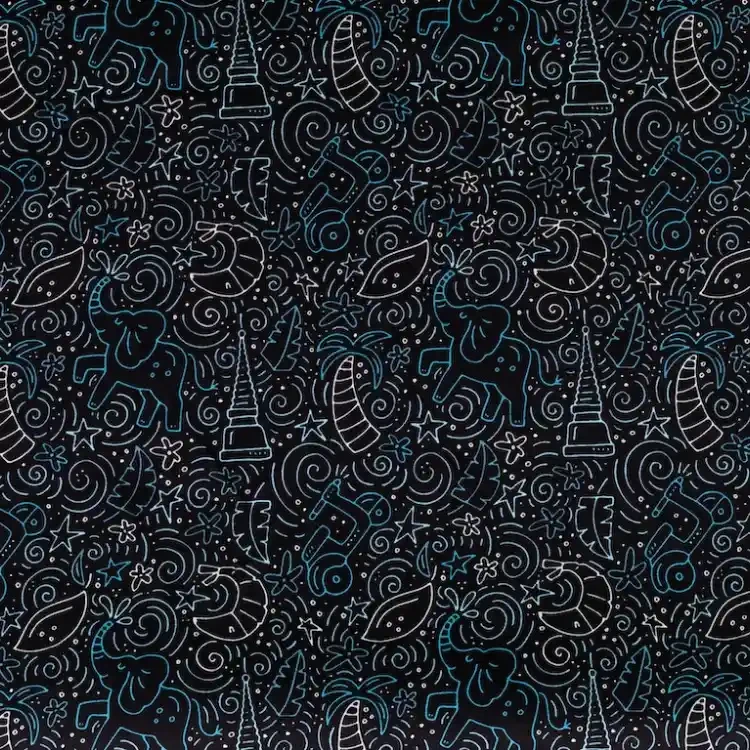 Midnight Blue Summer Print