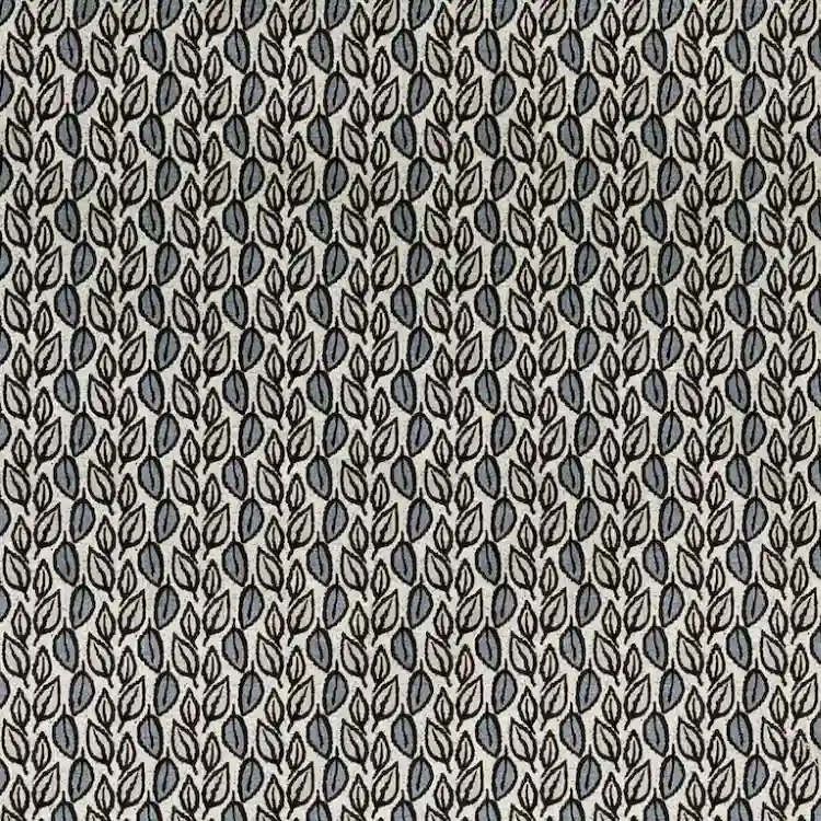 Gray Leaves Pattern Print